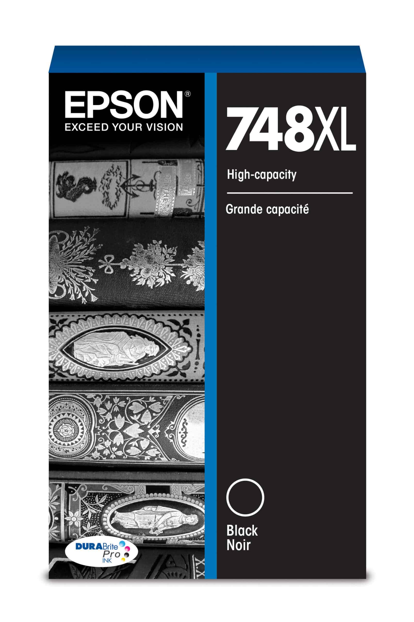 Epson 748XL Black high-yield ink cartridge; Yield: 5,000