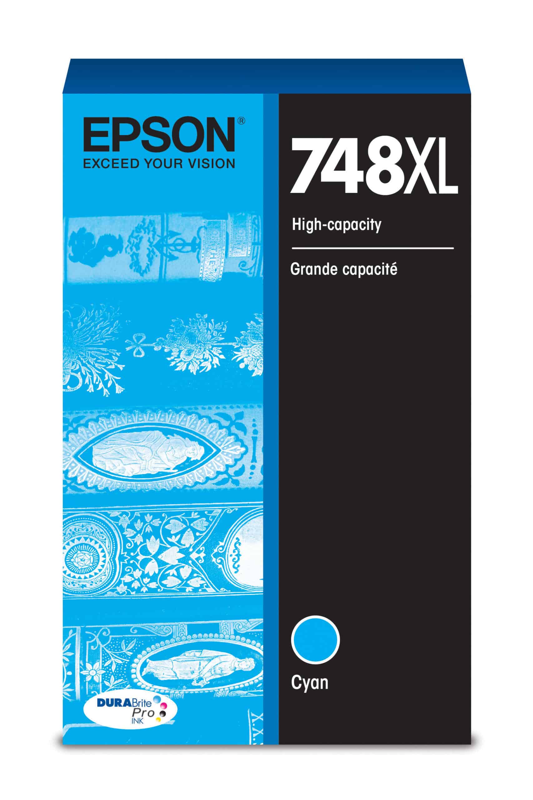 Epson 748XL Cyan high-yield ink cartridge; Yield: 4,000