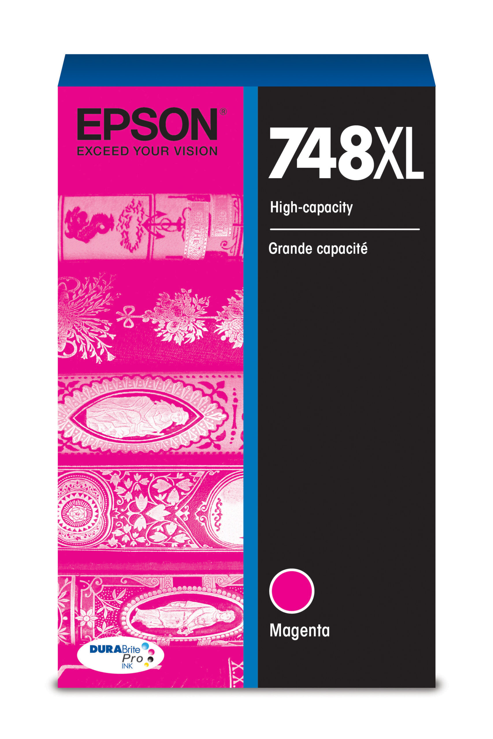 Epson 748XL Magenta high-yield ink cartridge; Yield: 4,000