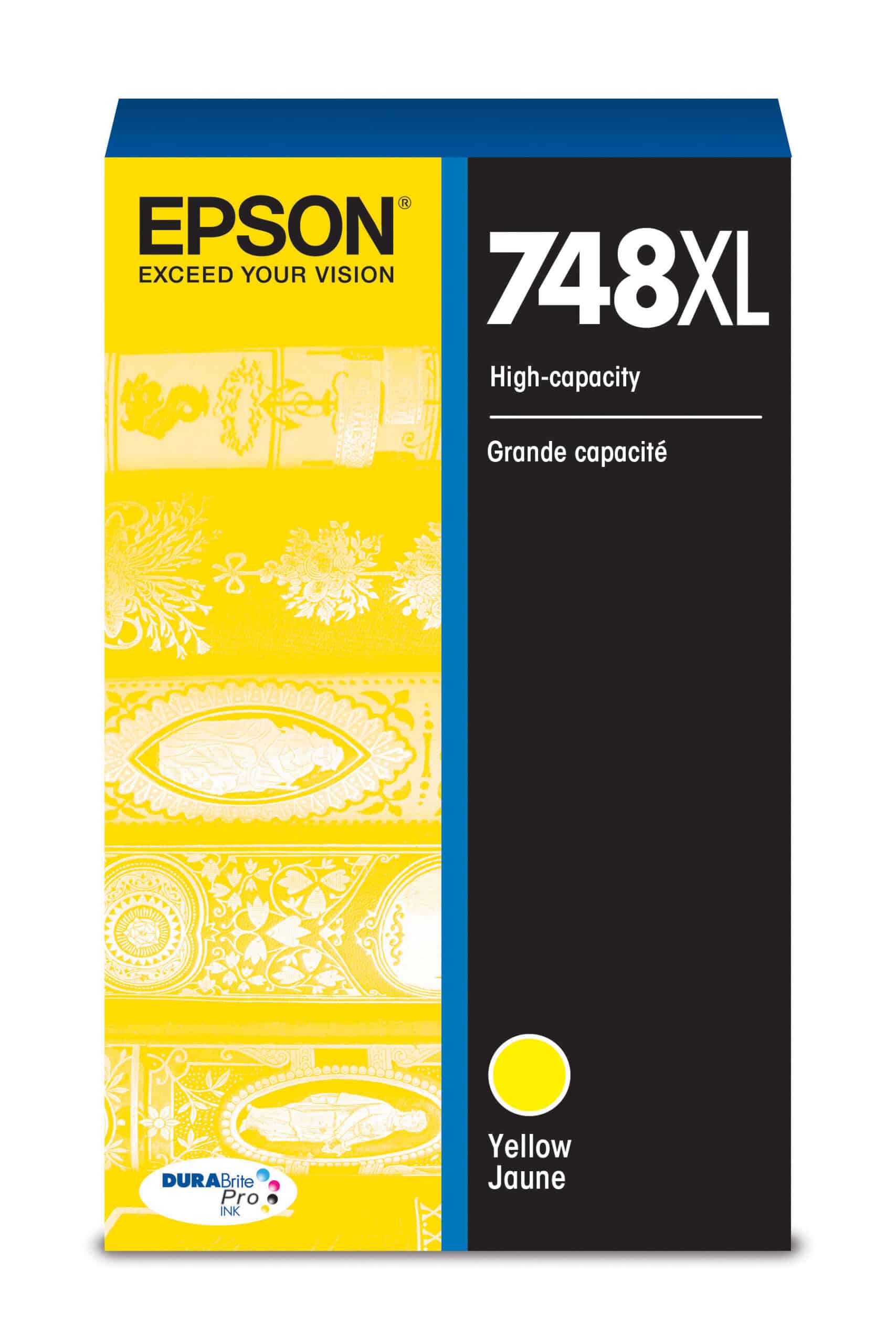 Epson 748XL Yellow high-yield ink cartridge; Yield: 4,000