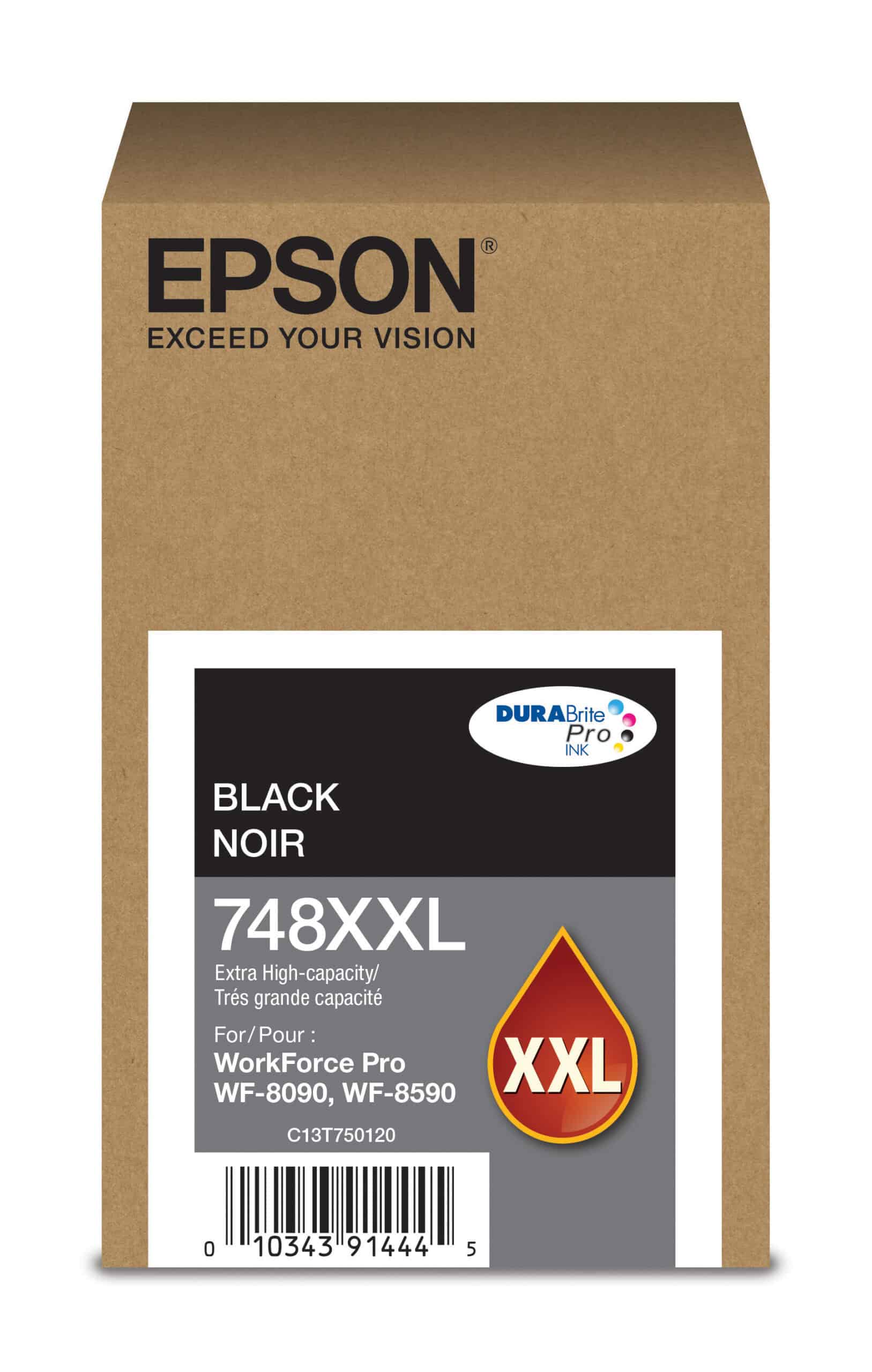Epson 748XXL Black extra-high-yield ink cartridge; Yield: 10,000