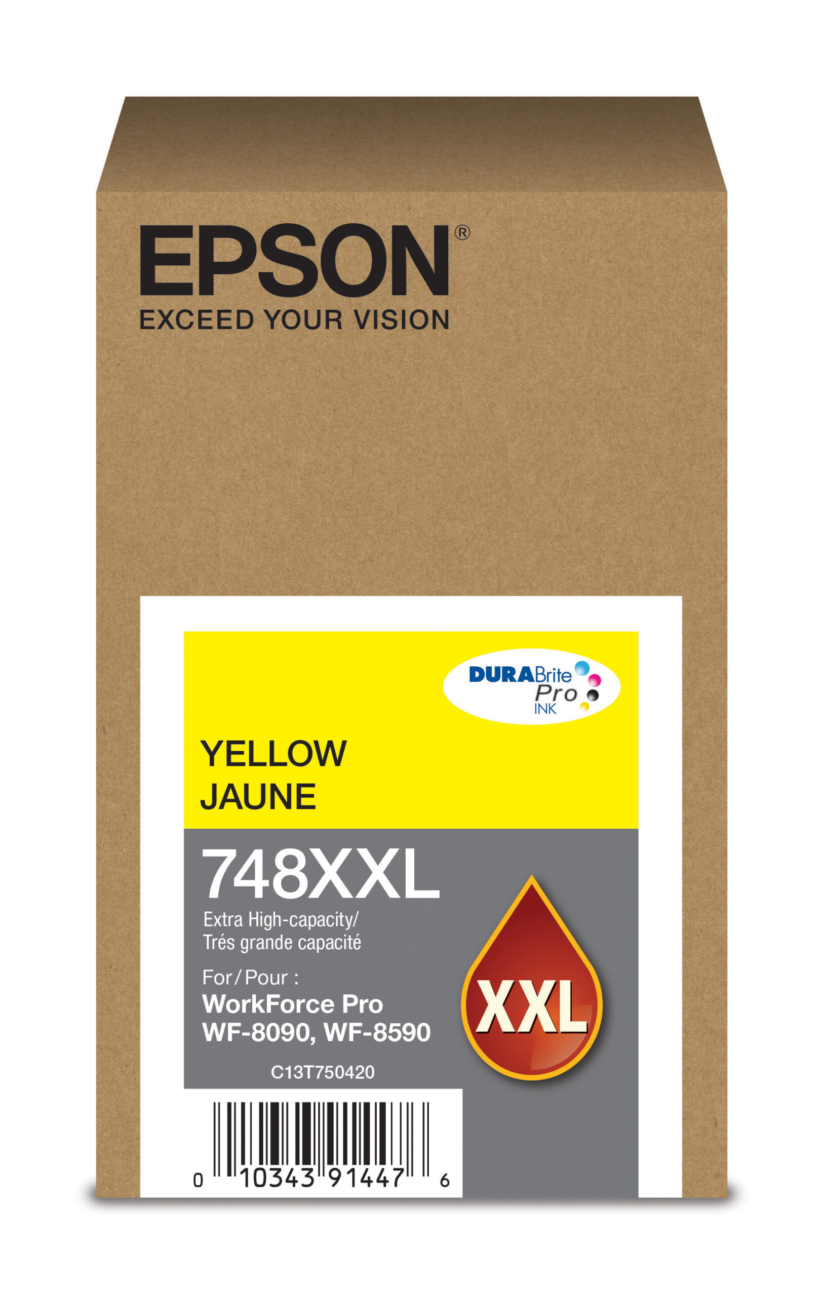 Epson 748XXL Yellow extra-high-yield ink cartridge; Yield: 7,000