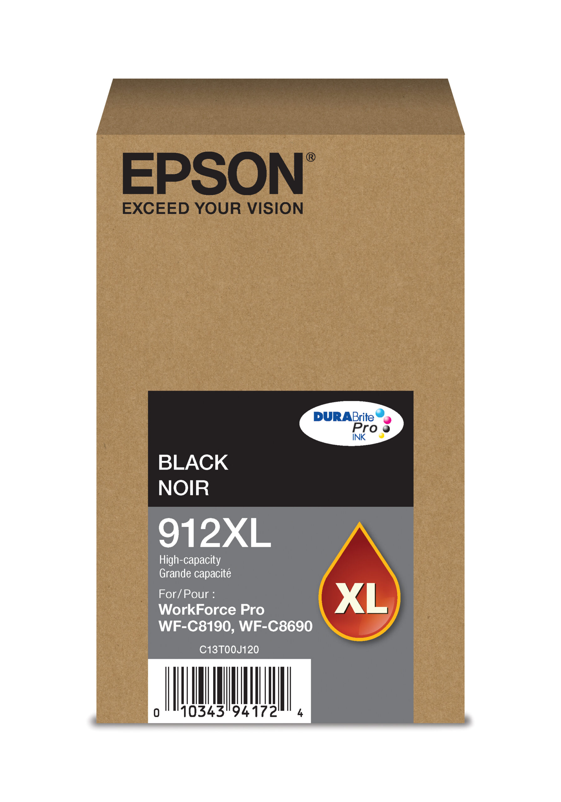 Epson 912XL Black high-yield ink cartridge; Yield: 5,800