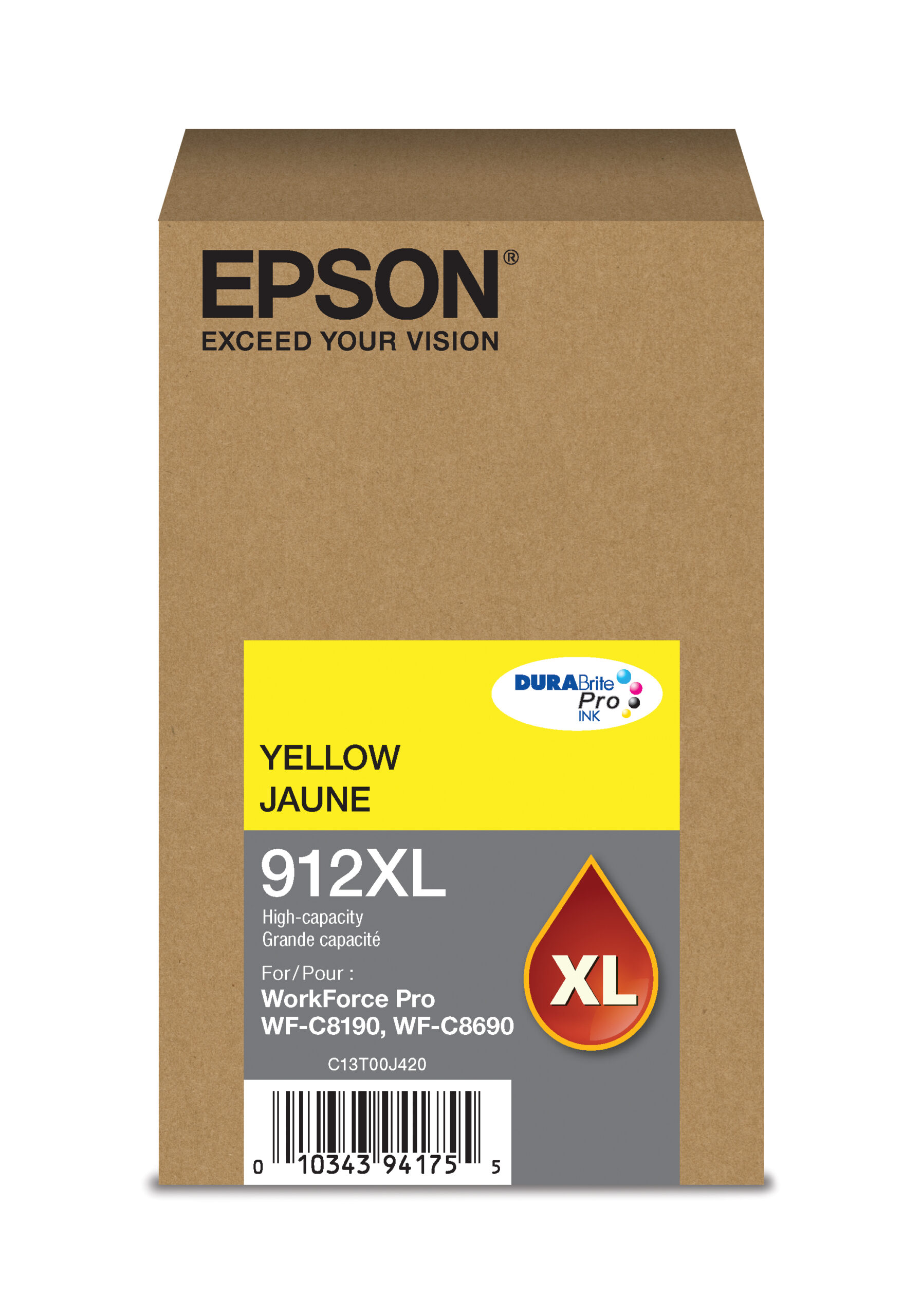 Epson 912XL Yellow high-yield ink cartridge; Yield: 4,600