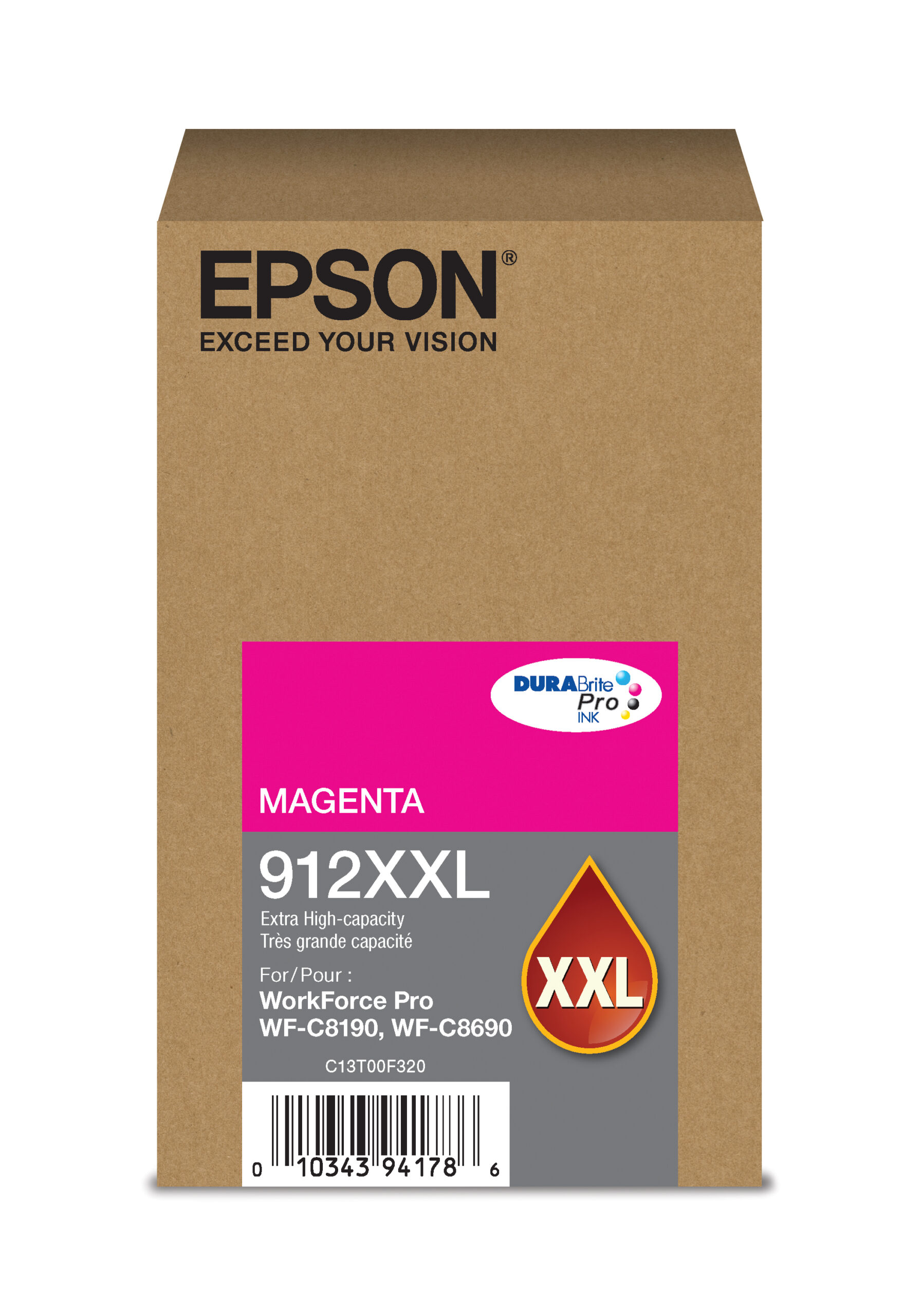 Epson 912 Magenta ink cartridge; Yield: 1,700