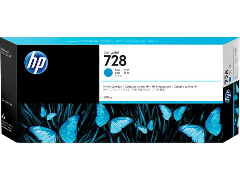 HP 728 300ml Cyan Ink Cartridge