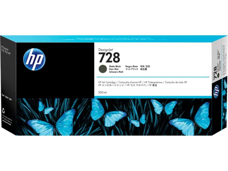 HP 728 300ml Matte Black Ink Cartridge