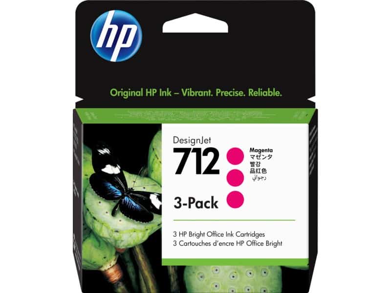 HP 712 29ml Magenta Ink Cartridge TRI PACK