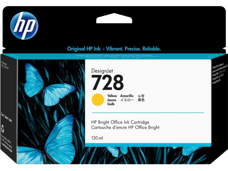 HP 728 130ml Yellow Ink Cartridge