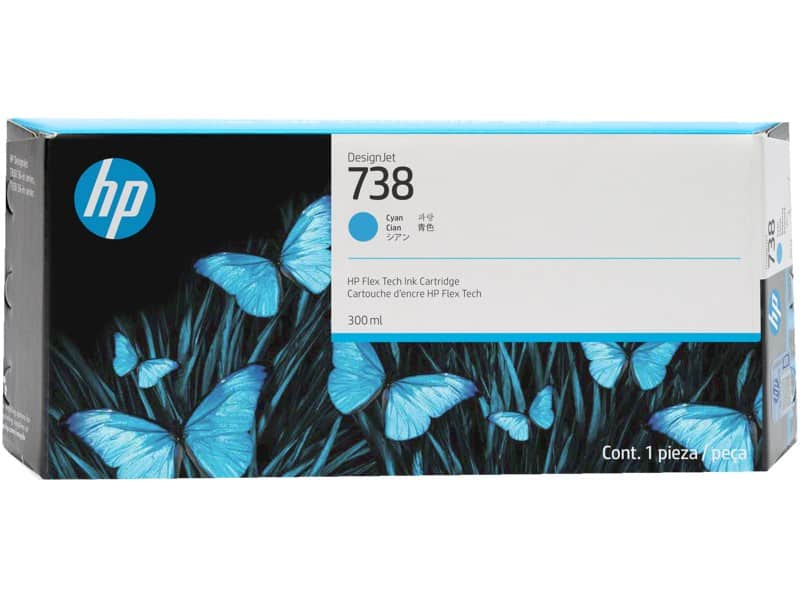 HP 738 300ml Cyan Ink Cartridge
